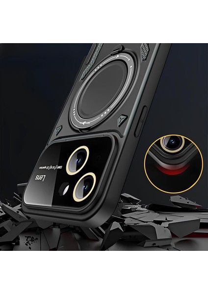 Samsung Galaxy A06 Uyumlu Kılıf Kamera Lens Koruyuculu Magsafe Destekli 360 Dönen Halka Standlı Kapak fırsatları