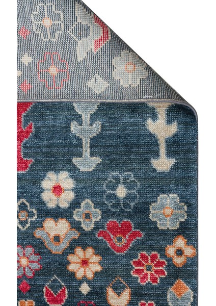 Zara ZR 17 Mavi Multy Özel Tezgah Kolay Temizlenebilir Hav Bırakmayan Otantik Modern Uşak Halısı