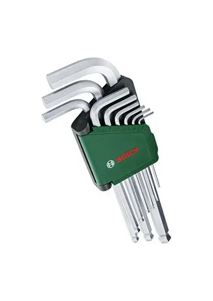 Top Başlı Uzun Alyan Anahtar Takımı Bosch 9 Parça - 1600A02BX9 modelleri