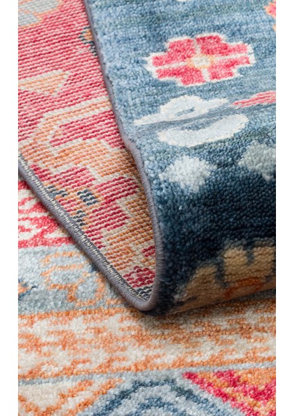 Zara ZR 17 Mavi Multy Özel Tezgah Kolay Temizlenebilir Hav Bırakmayan Otantik Modern Uşak Halısı