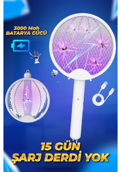 Beyaz Şarjlı Katlanabilir Sinek Cız Raketi Çok Fonksiyonlu Asılabilir Yatay Dikey Kullan XLR101 fiyatları