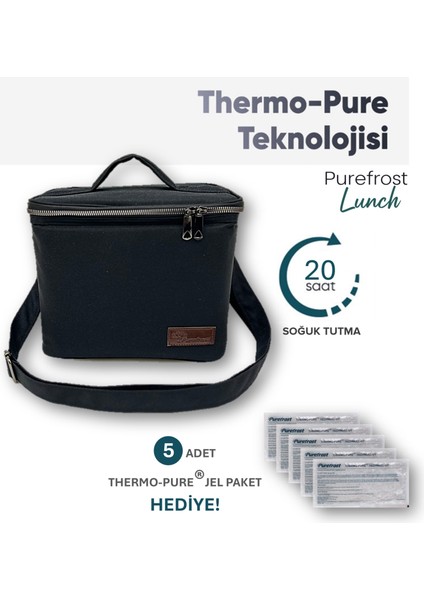Pf4 Lunch 4 Litre Sıcak Ve Soğuk Yemek Taşıma Termal Termos Çanta /5 Adet Thermo-Pure Jel Paket