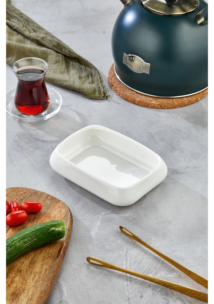 Porselen Dikdörtgen Meze ve Servis Tabağı 16X12X4 cm – Şık Sunum Kasesi