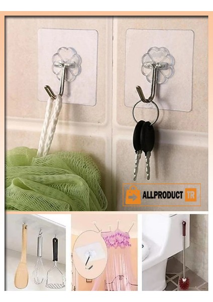 2'li Güçlü Şeffaf Duvar Askısı – Yapışkanlı Vantuz Kanca Iz Bırakmaz, Suya Dayanıklı Askılık – Mutfak, Banyo, Ofis Kullanımı Için modelleri