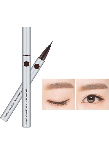İnce Fırça Uçlu Kalem Eyeliner Natural Fix Brush Pen Liner (Brown)