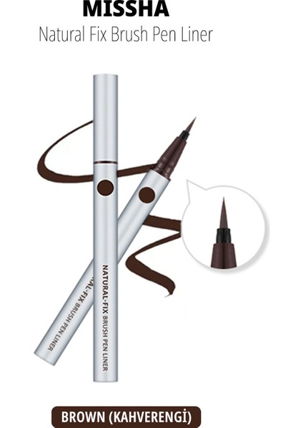 İnce Fırça Uçlu Kalem Eyeliner Natural Fix Brush Pen Liner (Brown) fiyatları