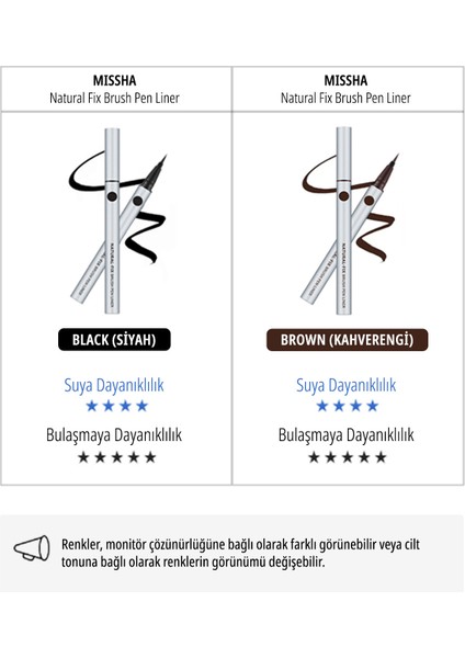 İnce Fırça Uçlu Kalem Eyeliner Natural Fix Brush Pen Liner (Brown)