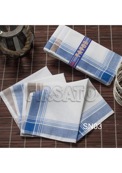 Yavuz Kumaş Mendil 12'li Kutulu Set 39X39CM
