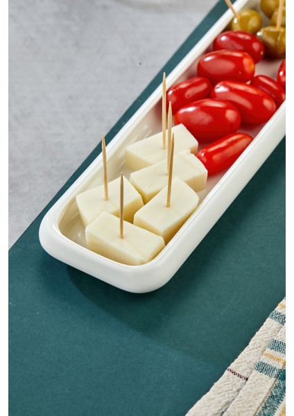 3’lü 28X7,5 cm Dikdörtgen Servis Tabağı – Kahvaltılık, Meze ve Atıştırmalık Sunum Seti modelleri