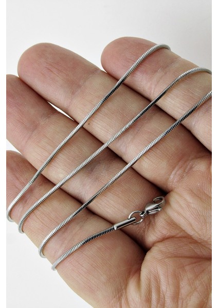 Küp Model ince Snake Yılan Kolye Erkek Çelik Zincir eck03k