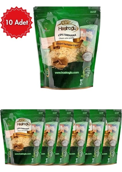 Doğal Tarhana Cips 225 gr x 10 Paket | Katkısız & Fırınlanmış Sağlıklı Atıştırmalık | Geleneksel Köy Lezzeti