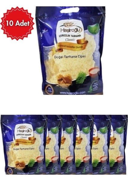 Doğal Çerezlik Tarhana Cips 225 gr x 10 Paket | Katkısız Geleneksel Köy Lezzeti | Fırında Kızartılmış Hafif Atıştırmalık