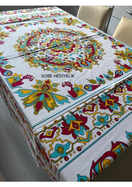 Kolay Temizlenebilir Çiçek Desenli Pamuklu Masa Örtüsü 170X170 cm – Çeyizlik, Sofra ve Dekoratif