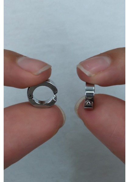 3 mm Sıkıştırmalı Unisex Erkek Çelik Küpe Deliksiz Kulaklara mse1