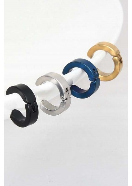 3 mm Sıkıştırmalı Unisex Erkek Çelik Küpe Deliksiz Kulaklara mse1