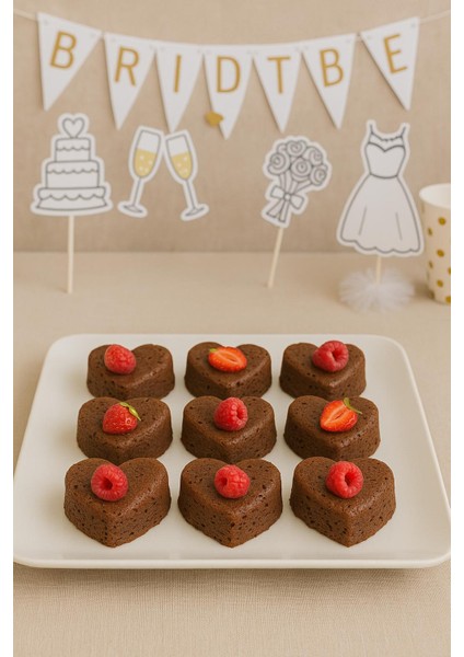 9'lu Kalp Şekilli Kek ve Çikolata Kalıbı -Silikon