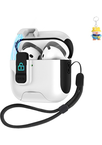 Apple Airpods Bluetooth Kulaklık Koruyucu Kılıfı Airpods 4. Nesil Hepsi Bir Arada Asılı Kulaklık Kutusu (Yurt Dışından)