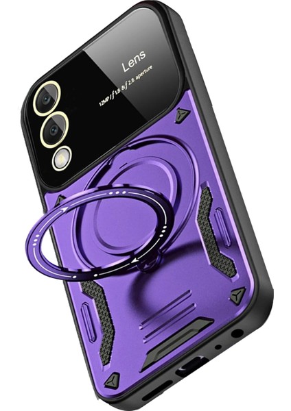 Samsung Galaxy S25 Edge Için Kılıf Kamera Lens Koruyuculu Magsafe Destekli 360 Dönen Halka Standlı Kapak fırsatları