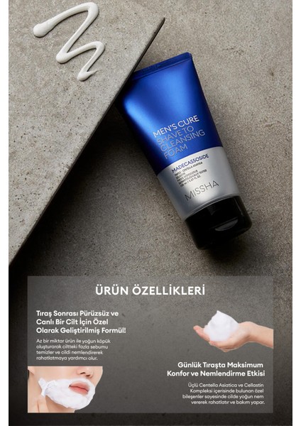 Özel İçerikleriyle Nemlendiren, Temizleyen Tıraş Köpüğü Men's Cure Shave To Cleansing Foam fırsatları