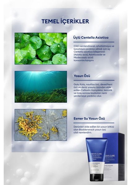 Özel İçerikleriyle Nemlendiren, Temizleyen Tıraş Köpüğü Men's Cure Shave To Cleansing Foam indirimleri