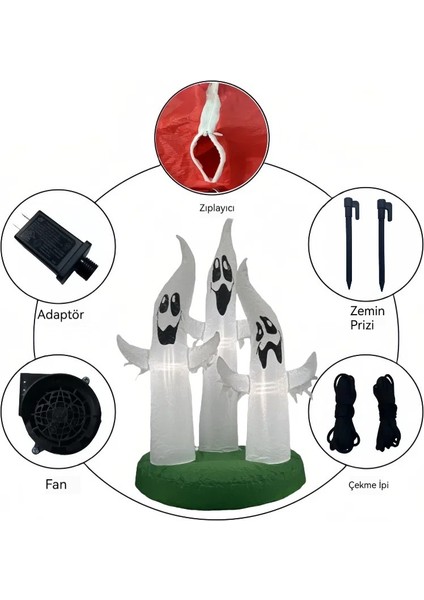 Cadılar Bayramı Hayalet Kombo Şişme LED Parti Dekorasyonu (Yurt Dışından) modelleri