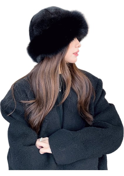 Kuş Tüyü Sonbahar-Kış Soğuktan Koruyan, Isıtıcı, Kalınlaştırılmış, Büyük Şapka Kenarı, Kulak Korumalı, Yuvarlak Tepeli Şapka (Yurt Dışından)