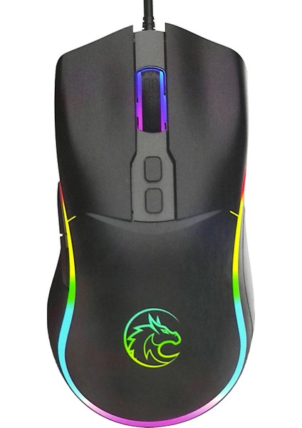 Oyuncu Mouse Kablolu Rgb LED Işıklı USB Optik Ergonomik Gaming 7 Tuş Fonksiyonlu Fare Q301