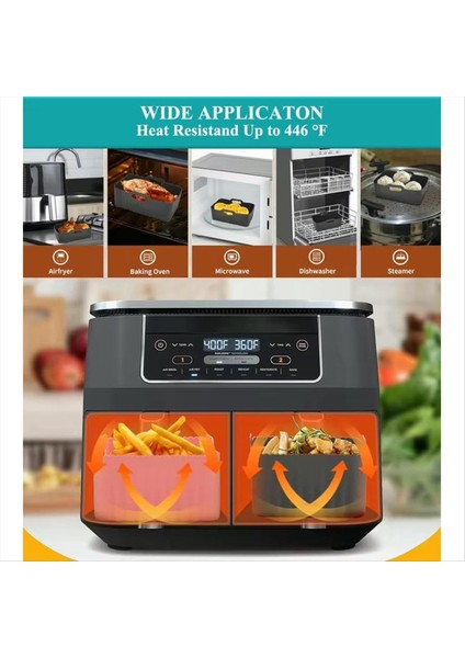 Ninja DZ201/DZ401 Hava Fritözü Sepet Aksesuarları Için 2 Adet Yapışmaz Silikon Fritöz Astarı Yeniden Kullanılabilir Hava Fritözü Astarları (Yurt Dışından) modelleri