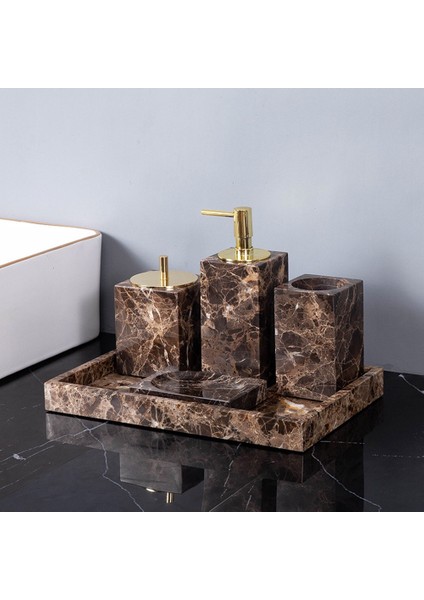 Santkuee Mermer Avrupa Tarzı Işık Lüks Banyo Malzemeleri Banyo Losyon Şişesi Yıkama Seti Iskandinav Ev B (Yurt Dışından) fiyatları