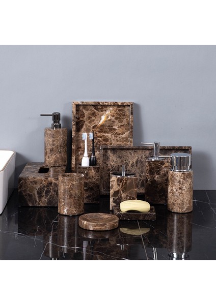 Santkuee Mermer Avrupa Tarzı Işık Lüks Banyo Malzemeleri Banyo Losyon Şişesi Yıkama Seti Iskandinav Ev B (Yurt Dışından) indirimleri