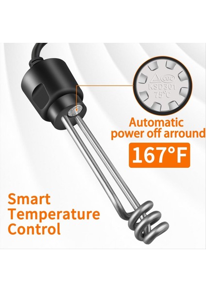 Daldırma Su Isıtıcısı, Anahtar Kontrollü 1500W Havuz Isıtıcısı, Akıllı Sıcaklık Kontrollü Küvet Isıtıcısı Abd Prizi (Yurt Dışından) fiyatları