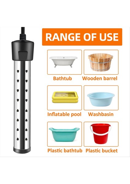 Daldırma Su Isıtıcısı, Anahtar Kontrollü 1500W Havuz Isıtıcısı, Akıllı Sıcaklık Kontrollü Küvet Isıtıcısı Abd Prizi (Yurt Dışından) fırsatları