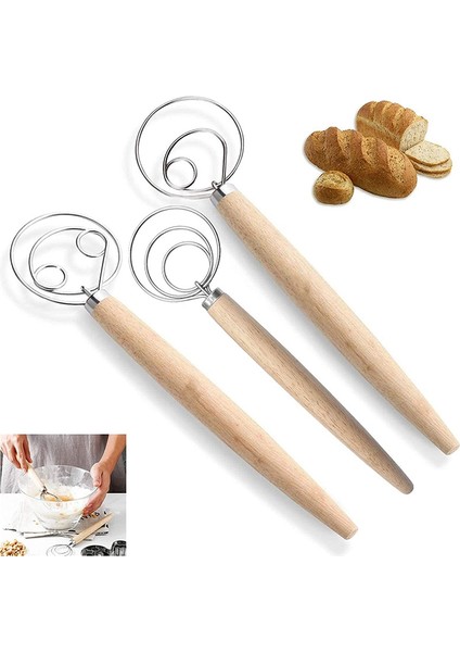 Danimarka Hamur Çırpma Teli Ekmek Mikseri, 3 Adet Paslanmaz Çelik Hollanda Çırpma Teli Kek, Tatlı, Ekmek, Pizza, Pasta, Mutfak, Pişirme Aleti (Yurt Dışından) modelleri