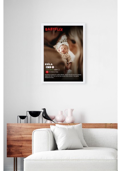 Kişiye Özel Babyflix Film Afiş Anı Tablosu, Lamine Çerçeveli Fotoğraf Baskılı Tablo