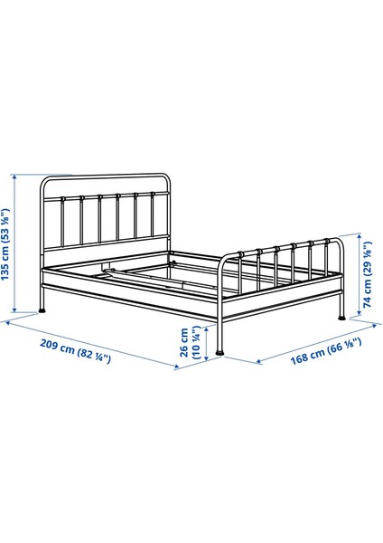 Stjarnö / Luröy Çift Kişilik Karyola Beyaz 160 x 200 Cm fiyatları