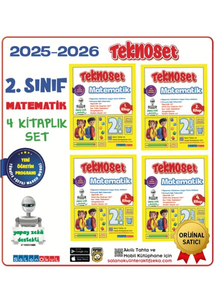 SO SALANOKUL Resmi ve Orijinal Satıcı 2. Sınıf Teknoset Matematik 4 Kitaplık Set