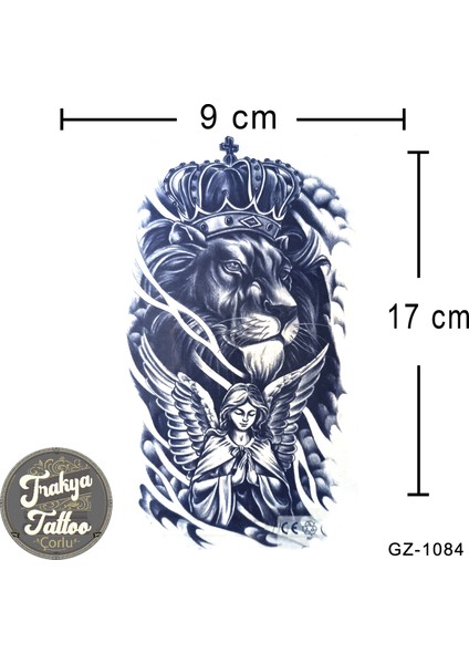 Yarı Kalıcı Dövme Aslan ve Melek Geçici Dövme