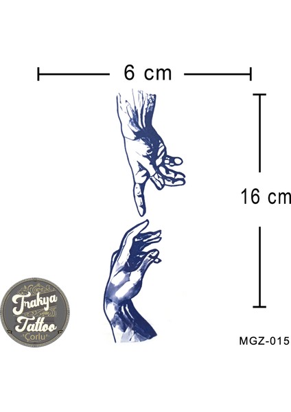 Yarı Kalıcı Dövme Adem'in Eli Büyük Boy Geçici Dövme