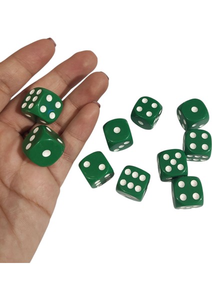 Yeşil Okey Zarı Renkli Masa Oyunları Zarı - 4 Adet