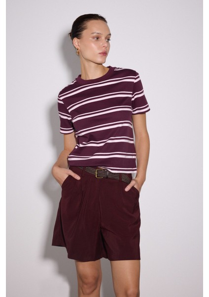 Çizgili Regular Basic Tshirt