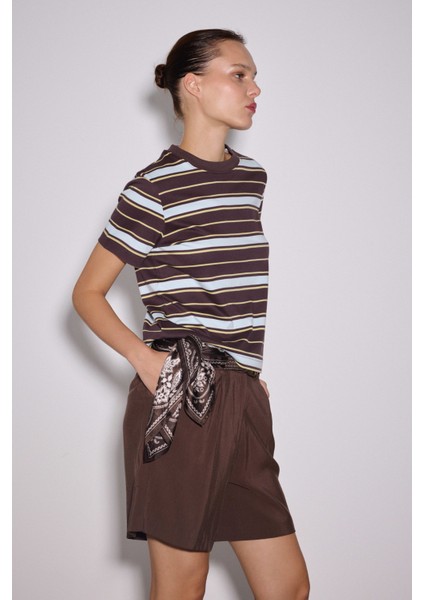 Çizgili Regular Basic Tshirt