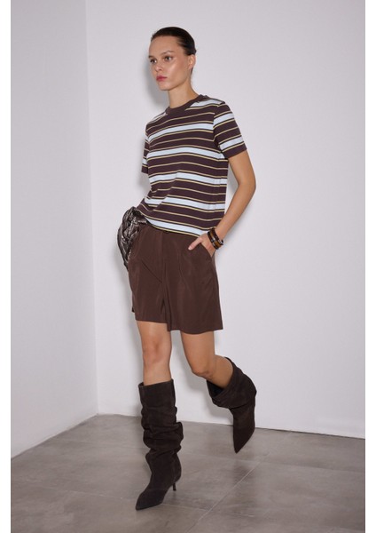 Çizgili Regular Basic Tshirt modelleri