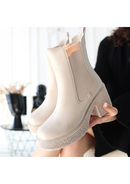 Paigo Bej Cilt Topuklu Bot fırsatları