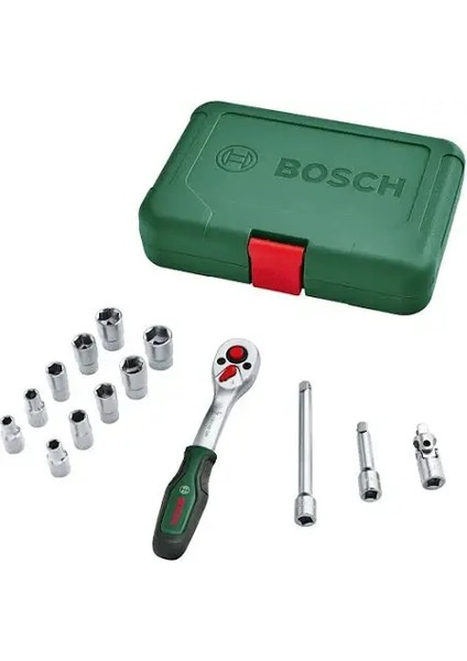 Cırcırlı Lokma Anahtar Seti 1/4'' 14 Parça Bosch 1600A02BY0 fiyatları