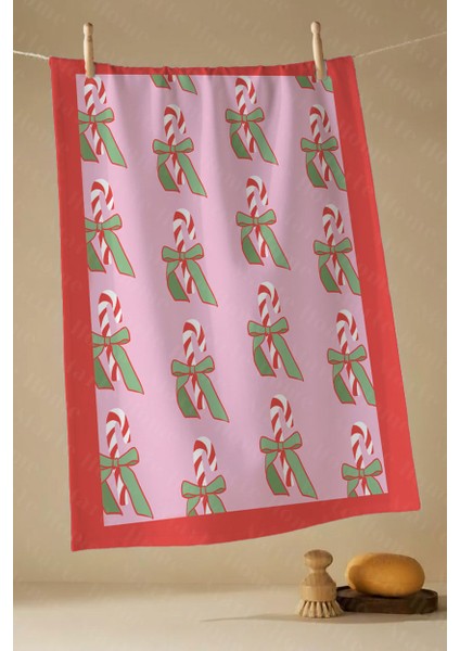 Yılbaşı & Christmas Desenli Tek Taraf Baskılı 3'lü Mutfak Havlusu Kurulama Bezi Seti 60X40 cm modelleri