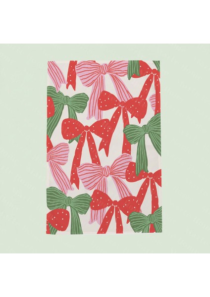 Yılbaşı & Christmas Desenli Tek Taraf Baskılı 3'lü Mutfak Havlusu Kurulama Bezi Seti 60X40 cm