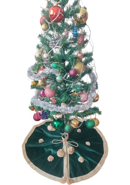 , Yılbaşı Çam Ağacı Altı Örtüsü, Çam Ağacı Ayak Halısı Örtüsü, Yeşil Renk, Kadife, 60 cm fiyatları