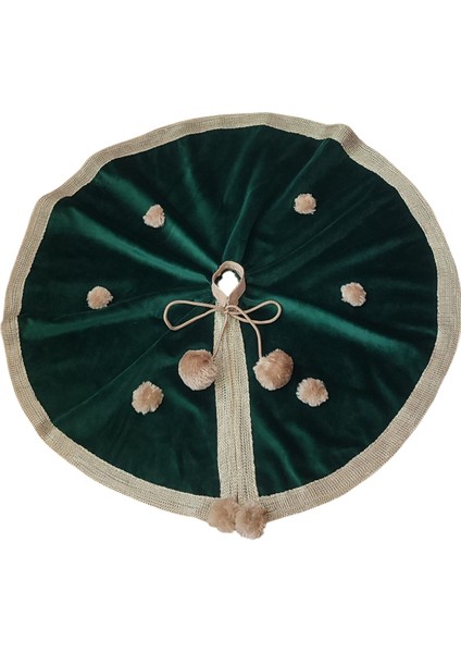 , Yılbaşı Çam Ağacı Altı Örtüsü, Çam Ağacı Ayak Halısı Örtüsü, Yeşil Renk, Kadife, 60 cm modelleri