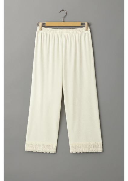 Pamuklu Capri Paçaları Dantelli Büyük Beden Kadın Tayt modelleri