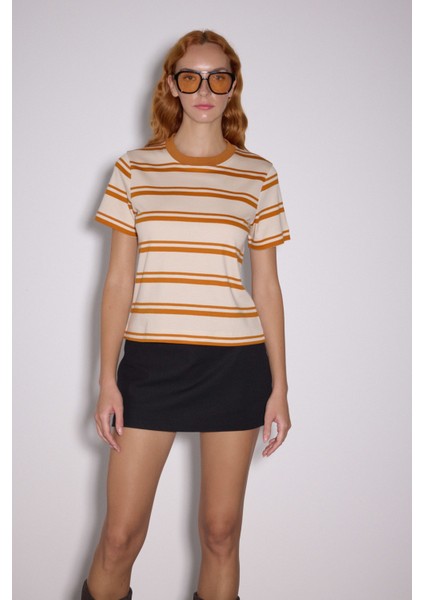 Çizgili Regular Basic Tshirt